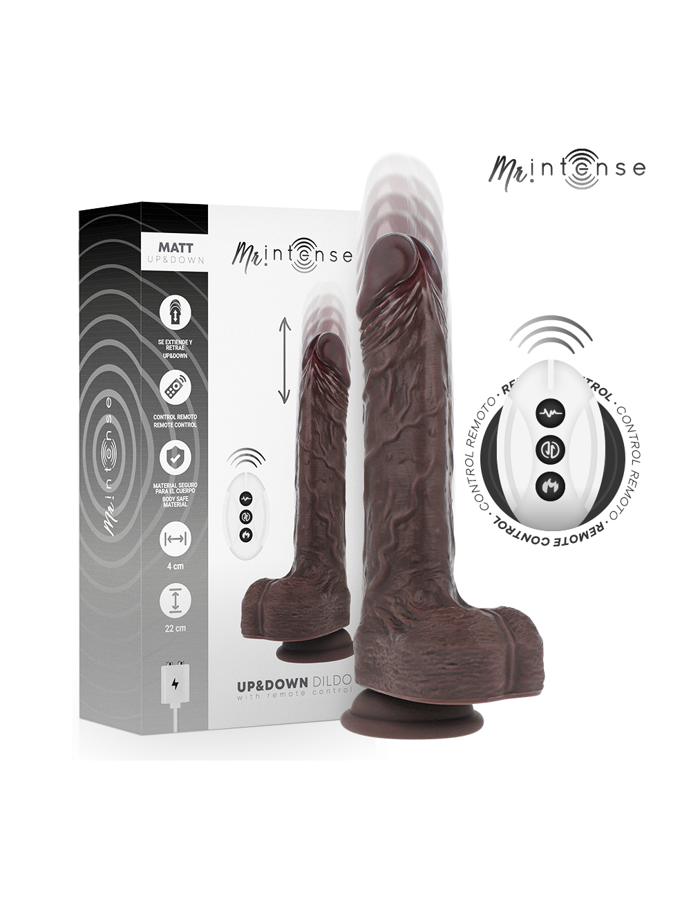 MR INTENSE - MATT REALISTICO MULTIFUNCIÓN CON VIBRACIÓN UP AND DOWN CONTROL REMOTO 22 CM -O- 4 CM