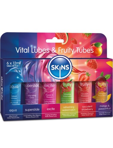 SKINS - VITAL & FRUITY LUBES KIT LUBRICANTES 6 x 12 ML