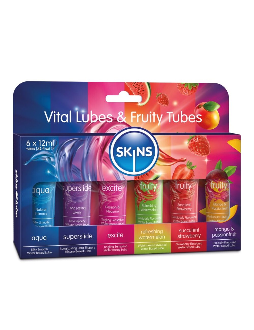 SKINS - VITAL & FRUITY LUBES KIT LUBRICANTES 6 x 12 ML