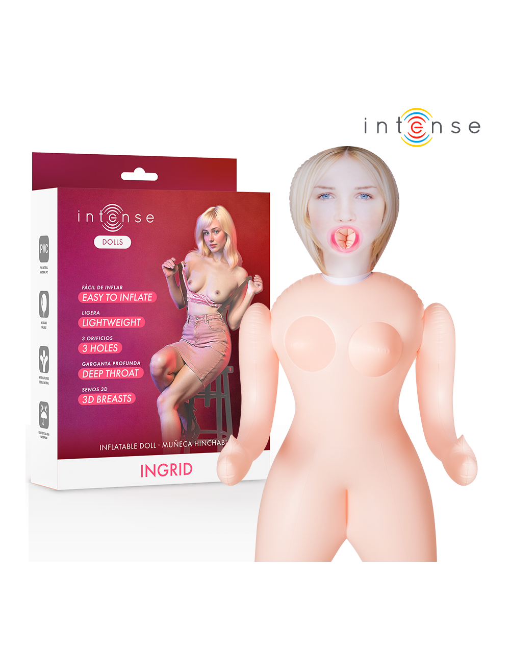 INTENSE DOLLS - INGRID MUÑECA HINCHABLE CON TRES ORIFICIOS