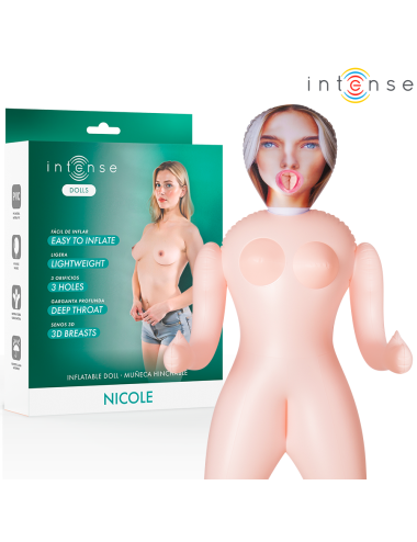 INTENSE DOLLS - NICOLE MUÑECA HINCHABLE CON TRES ORIFICIOS