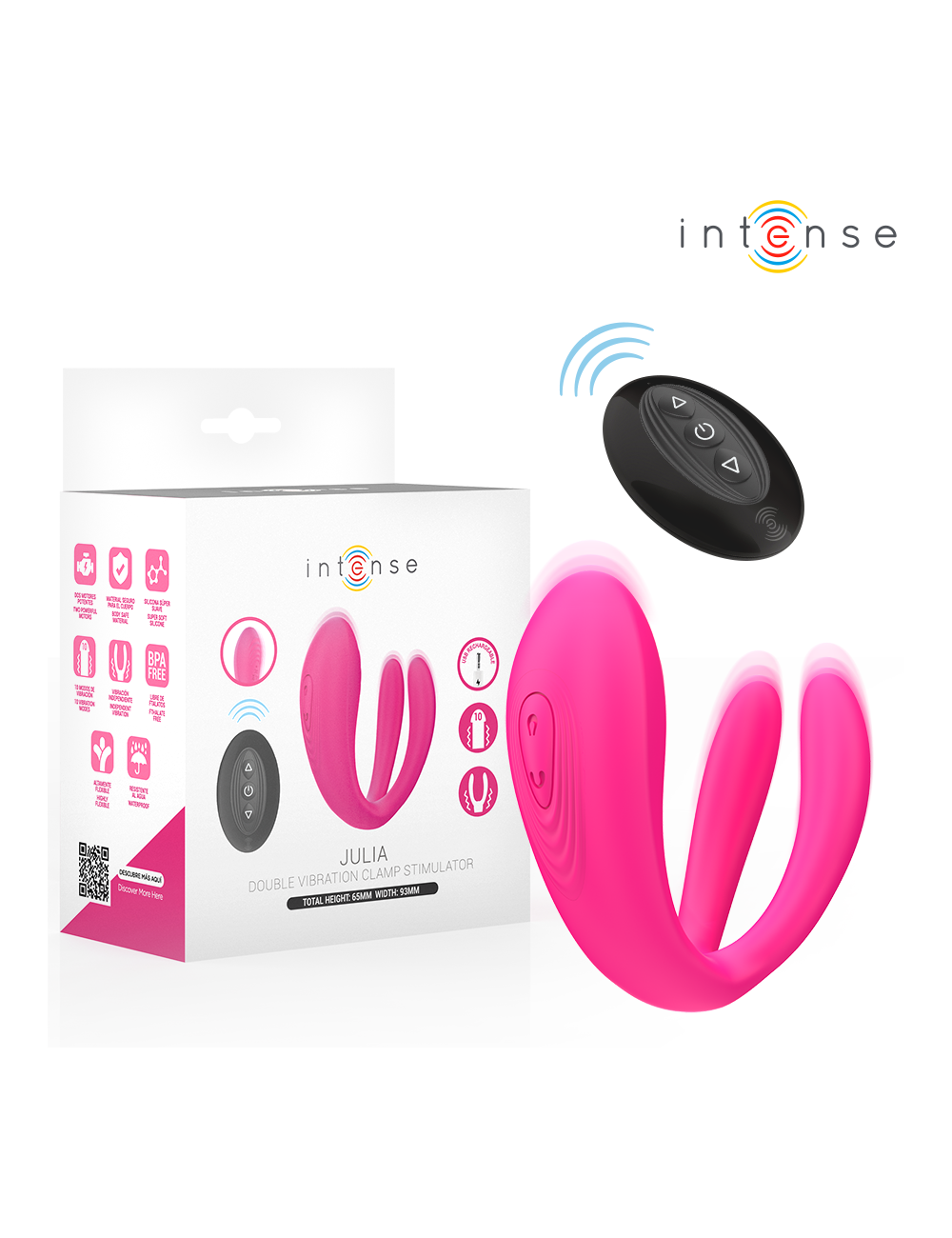 INTENSE - JULIA VIBRADOR & ESTIMULADOR DE PINZAS CONTROL REMOTO