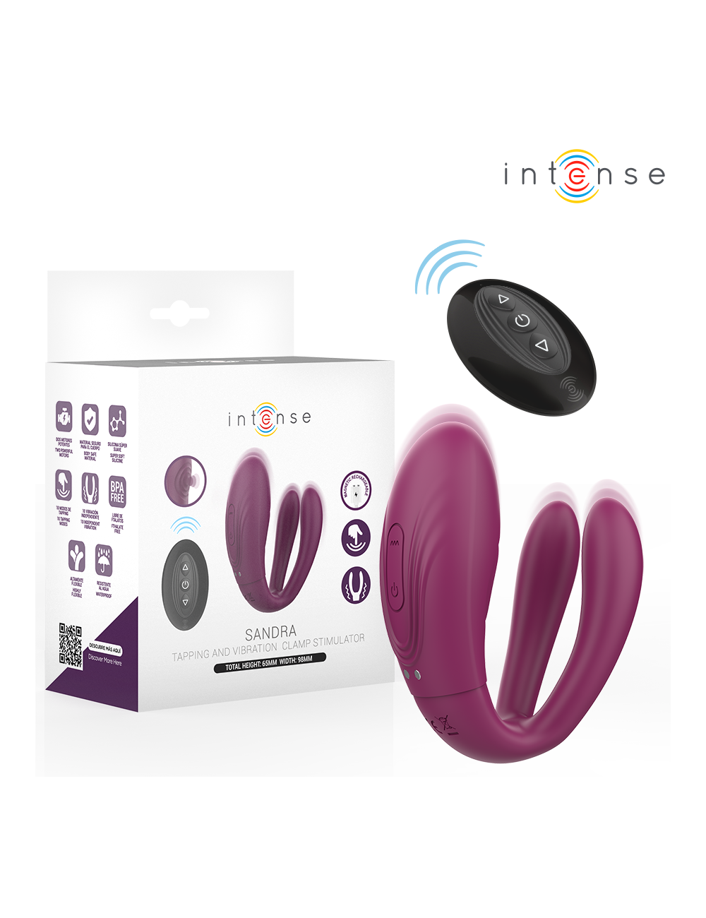 INTENSE - SANDRA VIBRADOR & ESTIMULADOR DE PINZAS CON GOLPETEO CONTROL REMOTO