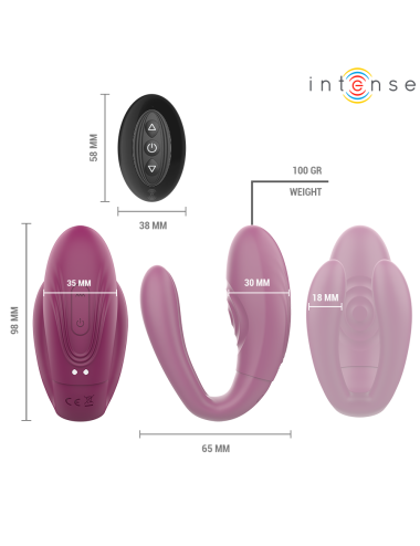 INTENSE - SANDRA VIBRADOR & ESTIMULADOR DE PINZAS CON GOLPETEO CONTROL REMOTO