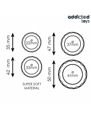ADDICTED TOYS - SET ANILLOS PENE TEXTURIZADOS 4 TAMAÑOS
