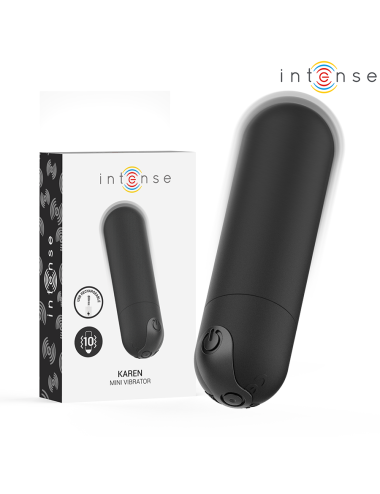 INTENSE - KAREN MINI BALA VIBRADORA 10 MODOS RECARGABLE NEGRO