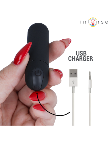 INTENSE - KAREN MINI BALA VIBRADORA 10 MODOS RECARGABLE NEGRO
