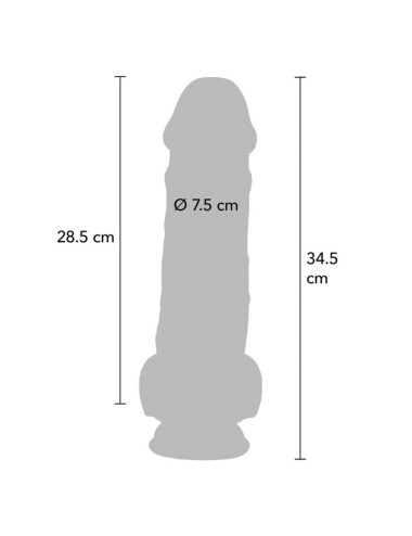 GET REAL - PENE REALÍSTICO DELUXE CON TESTÍCULOS EXTRA GRUESO 34.5 CM