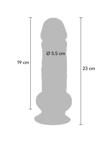 GET REAL - PENE REALÍSTICO DELUXE CON TESTÍCULOS EXTRA GRUESO 23 CM