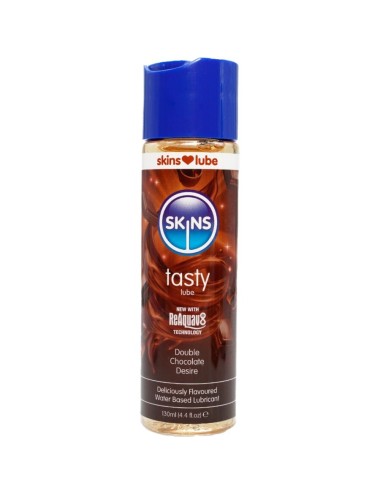 SKINS - TASTY LUBRICANTE BASE DE AGUA DOBLE CHOCOLATE 130 ML