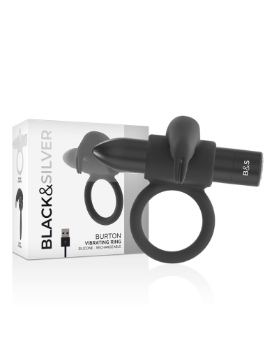 BLACK&SILVER - BURTON ANILLO 10 MODOS VIBRACIÓN NEGRO
