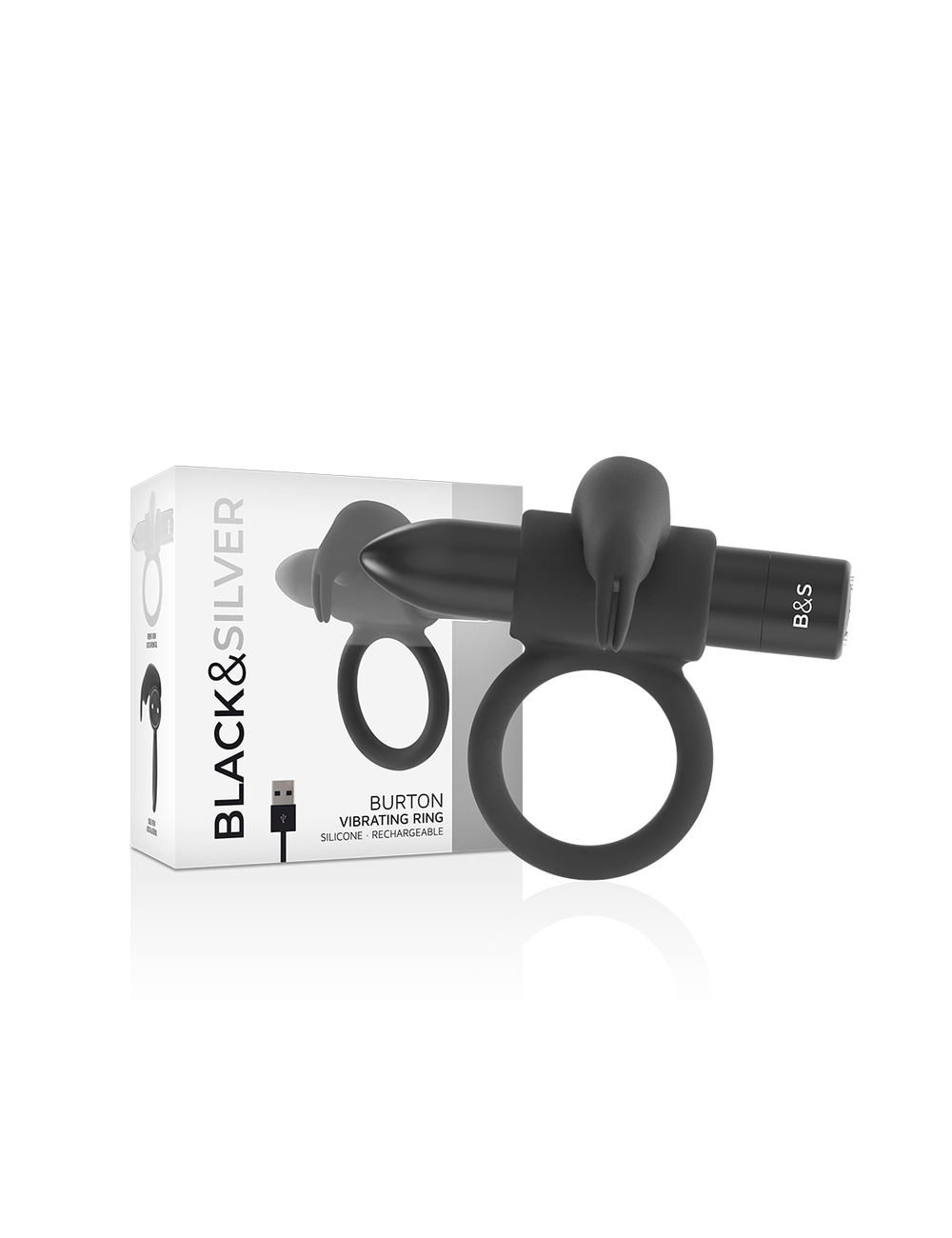 BLACK&SILVER - BURTON ANILLO 10 MODOS VIBRACIÓN NEGRO