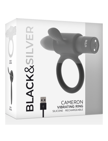 BLACK&SILVER - CAMERON ANILLO RECARGABLE NEGRO