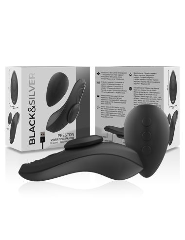 BLACK&SILVER - PRESTON PANTIE MAGNÉTICO VIBRADOR SILICONA REMOTO