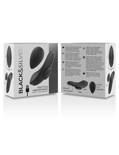 BLACK&SILVER - PRESTON PANTIE MAGNÉTICO VIBRADOR SILICONA REMOTO
