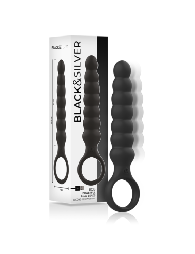 BLACK&SILVER - BOB POTENTE VIBRADOR DILATADOR ANAL SILICONA