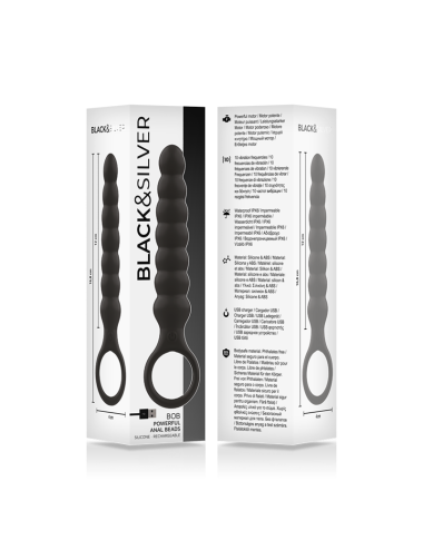 BLACK&SILVER - BOB POTENTE VIBRADOR DILATADOR ANAL SILICONA
