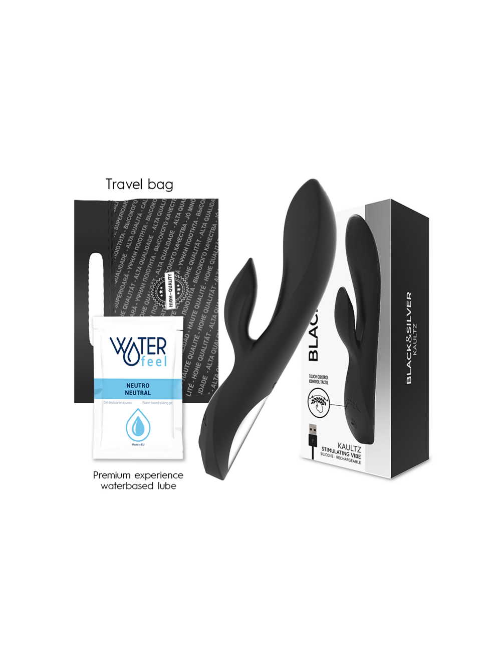 BLACK&SILVER - KAULTZ VIBRADOR CONTROL TOUCH