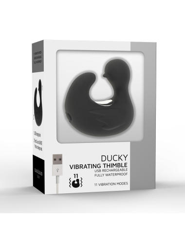 BLACK&SILVER - DEDAL PATO ESTIMULADOR DE SILICONA RECARGABLE DUCKYMANIA