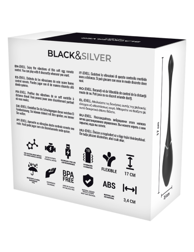 BLACK&SILVER - JENELL HUEVO VIBRADOR RECARGABLE