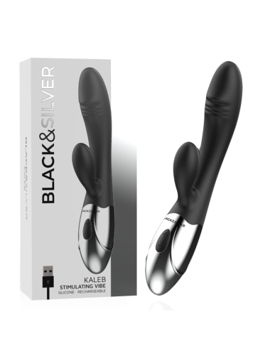 BLACK&SILVER - KALEB VIBRADOR RABBIT SILICON MILTI FUNCION