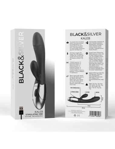 BLACK&SILVER - KALEB VIBRADOR RABBIT SILICON MILTI FUNCION