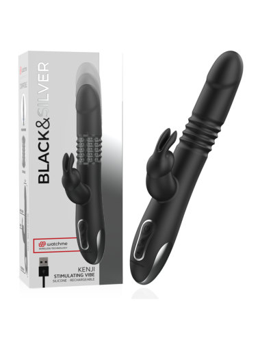 BLACK&SILVER - KENJI VIBRADOR RABBIT UP & DOWN COMPATIBLE CON WATCHME