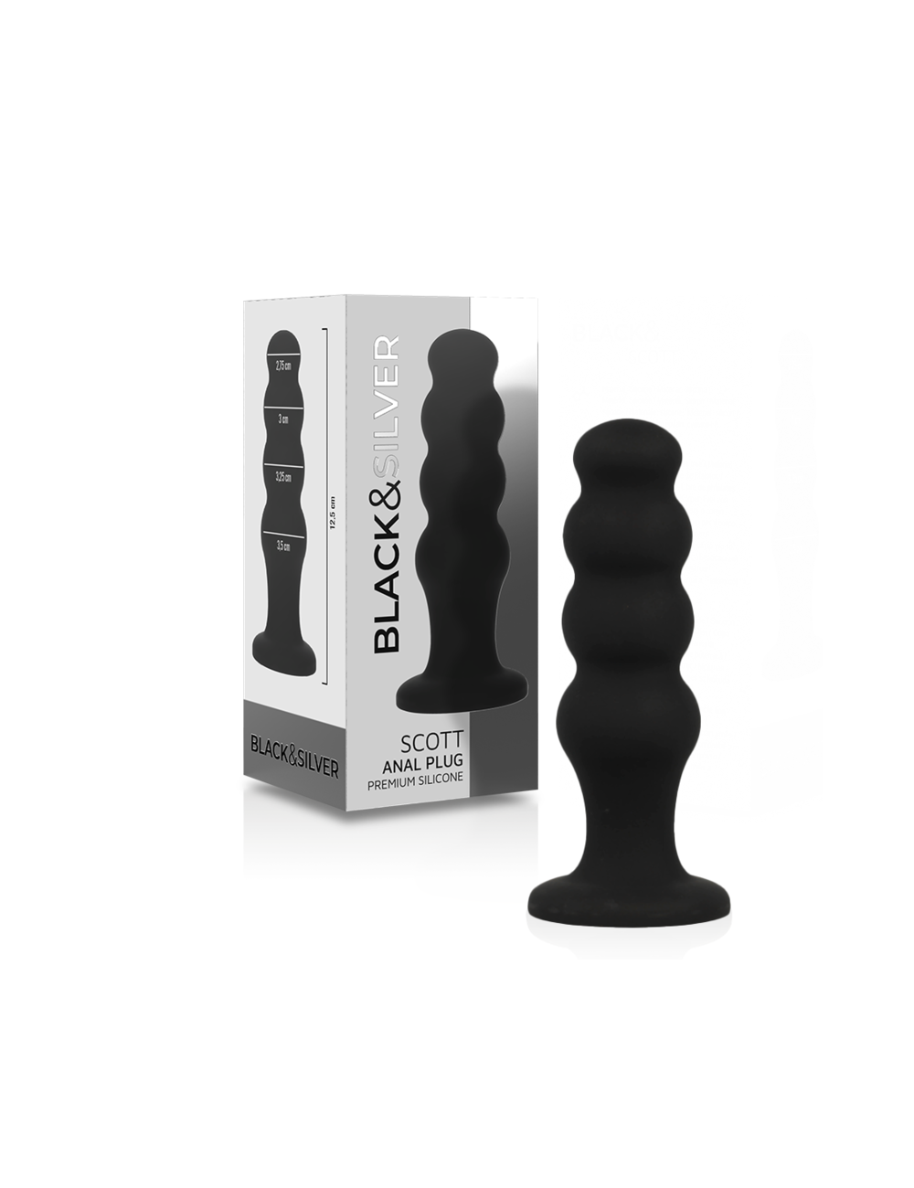 BLACK&SILVER - SCOTT PLUG ANAL SILICONA PREMIUM NEGRO