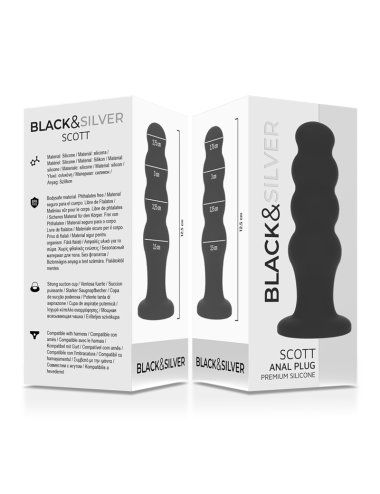 BLACK&SILVER - SCOTT PLUG ANAL SILICONA PREMIUM NEGRO