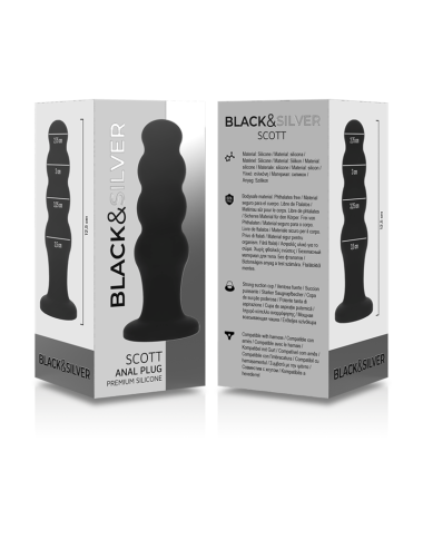 BLACK&SILVER - SCOTT PLUG ANAL SILICONA PREMIUM NEGRO