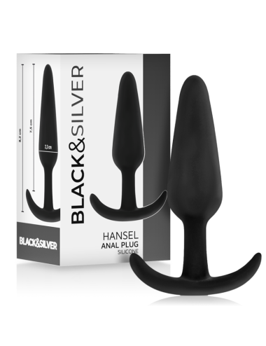 BLACK&SILVER - HANSEL PLUG ANAL SILICONA CON ASA PEQUEÑO