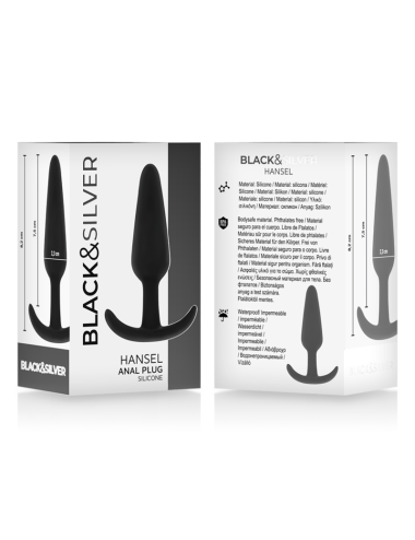 BLACK&SILVER - HANSEL PLUG ANAL SILICONA CON ASA PEQUEÑO
