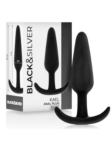BLACK&SILVER - KAEL PLUG ANAL SILICONA CON ASA MEDIANO