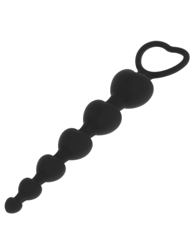 BLACK&SILVER - MILA CADENA ANAL DE CORAZONES 18 CM