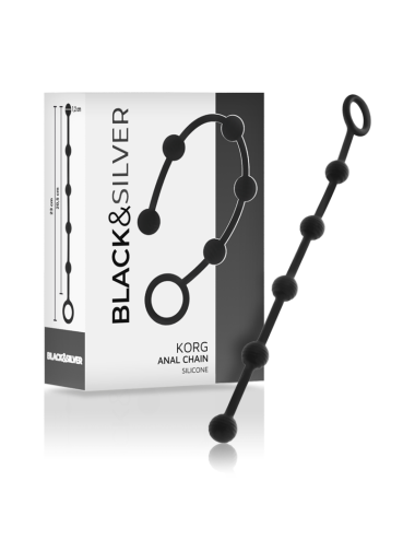 BLACK&SILVER - KORG ROSARIO ANAL INICIACION SILICONA 21 CM