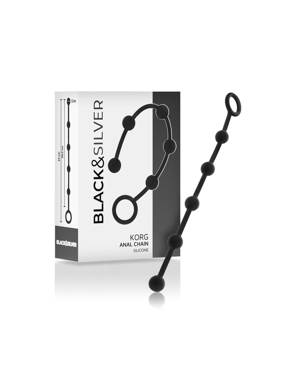 BLACK&SILVER - KORG ROSARIO ANAL INICIACION SILICONA 21 CM