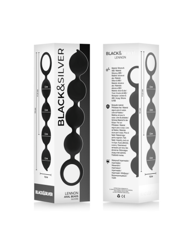 BLACK&SILVER - LENNON ROSARIO ANAL 4 ESFERAS SILICONA 15 CM