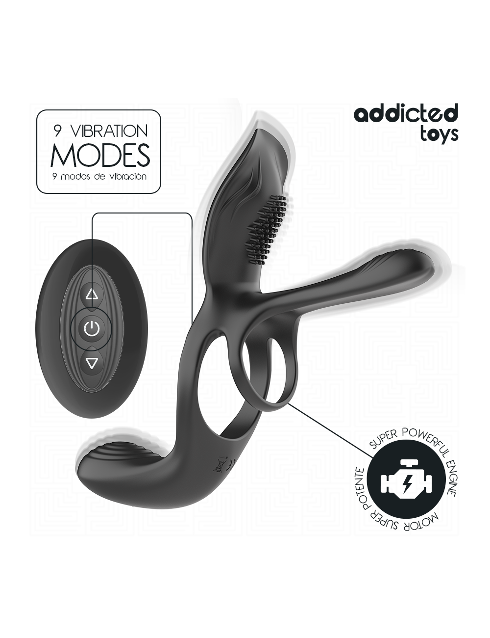 ADDICTED TOYS - DOBLE ANILLO PARA EL PENE CON ESTIMULADOR DE CLÍTORIS