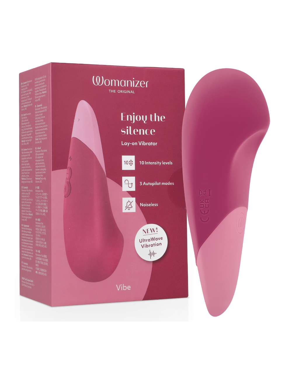 WOMANIZER - VIBE VIBRADOR LAY-ON SILENCIOSO ROSA OSCURO