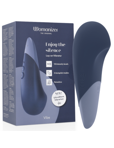 WOMANIZER - VIBE VIBRADOR LAY-ON SILENCIOSO AZUL OSCURO