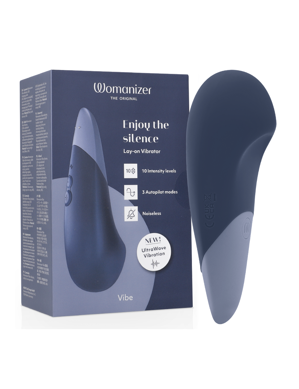 WOMANIZER - VIBE VIBRADOR LAY-ON SILENCIOSO AZUL OSCURO