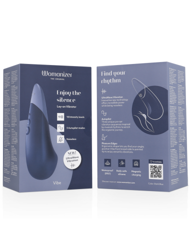 WOMANIZER - VIBE VIBRADOR LAY-ON SILENCIOSO AZUL OSCURO