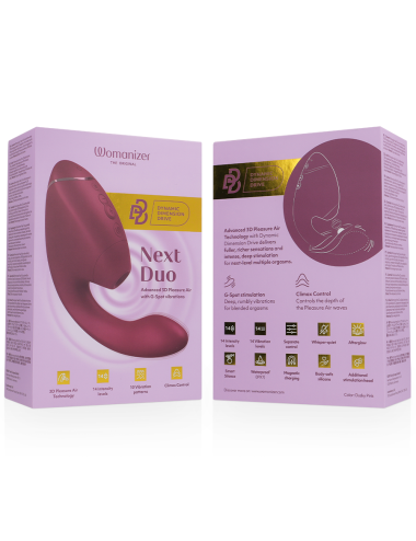 WOMANIZER - DUO NEXT ESTIMULADOR VIBRADOR DUAL CLÍTORIS & PUNTO·G ROSA