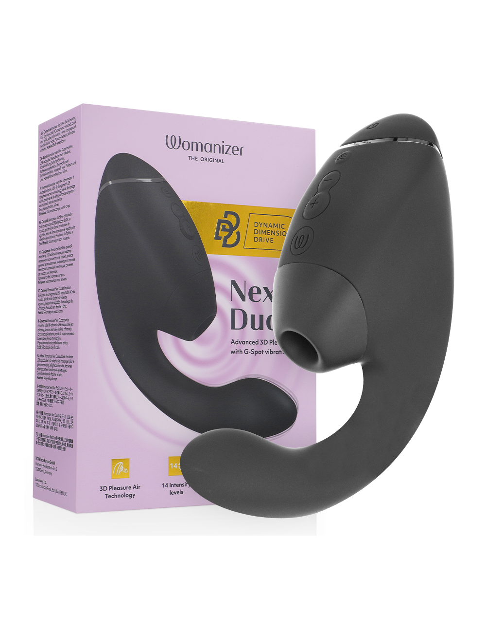 WOMANIZER - DUO NEXT ESTIMULADOR VIBRADOR DUAL CLÍTORIS & PUNTO·G NEGRO