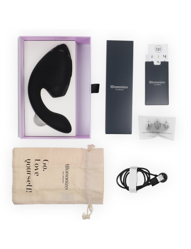 WOMANIZER - DUO NEXT ESTIMULADOR VIBRADOR DUAL CLÍTORIS & PUNTO·G NEGRO