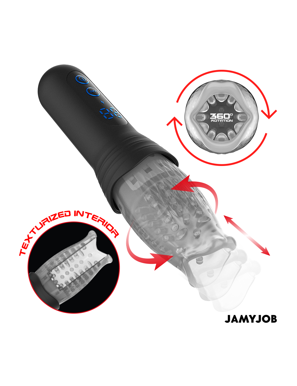JAMYJOB - SPINJOB 2.0 MASTURBADOR CON THRUSTING Y ROTACIÓN