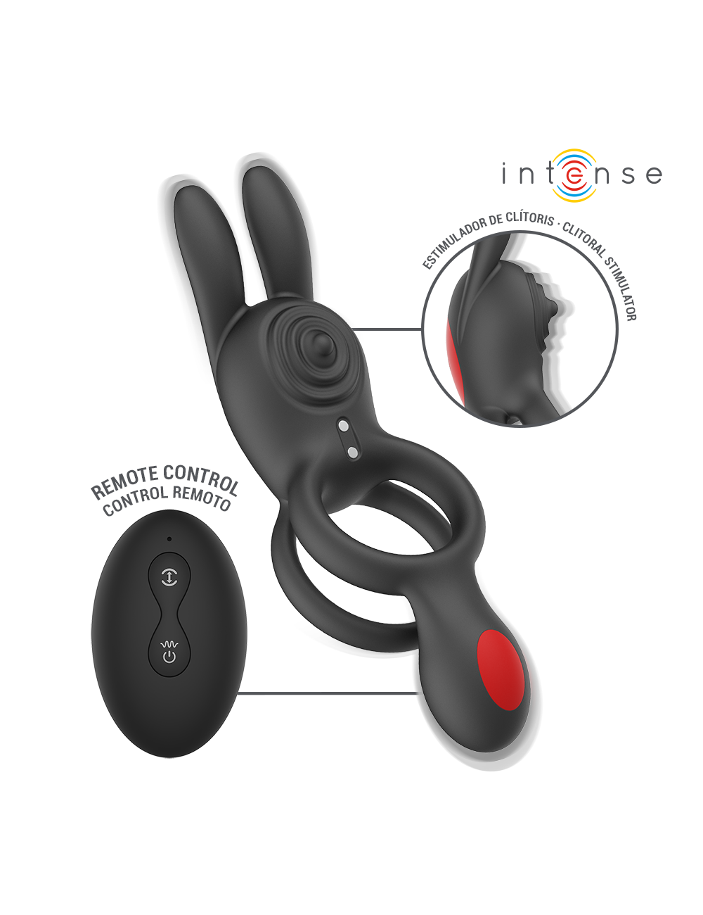 INTENSE - QUINN ANILLO DOBLE CON VIBRACIÓN CON CONTROL REMOTO