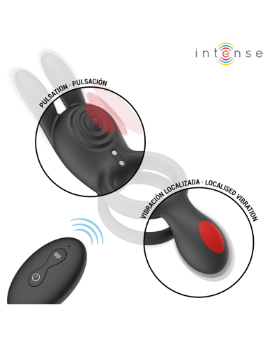 INTENSE - QUINN ANILLO DOBLE CON VIBRACIÓN CON CONTROL REMOTO
