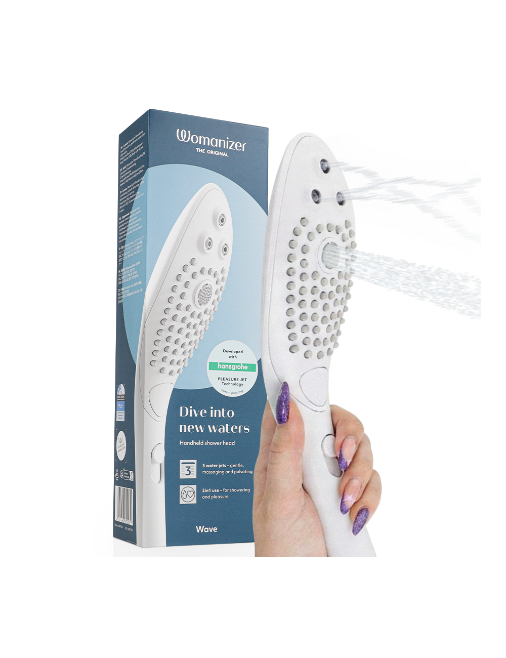 WOMANIZER - WAVE CABEZAL DE DUCHA ESTIMULADOR DE CLITORÍS BLANCO