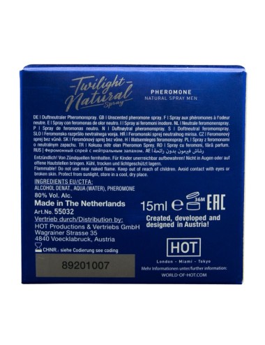 HOT - TWILIGHT NATURAL CON FEROMONAS HOMBRE 15 ML